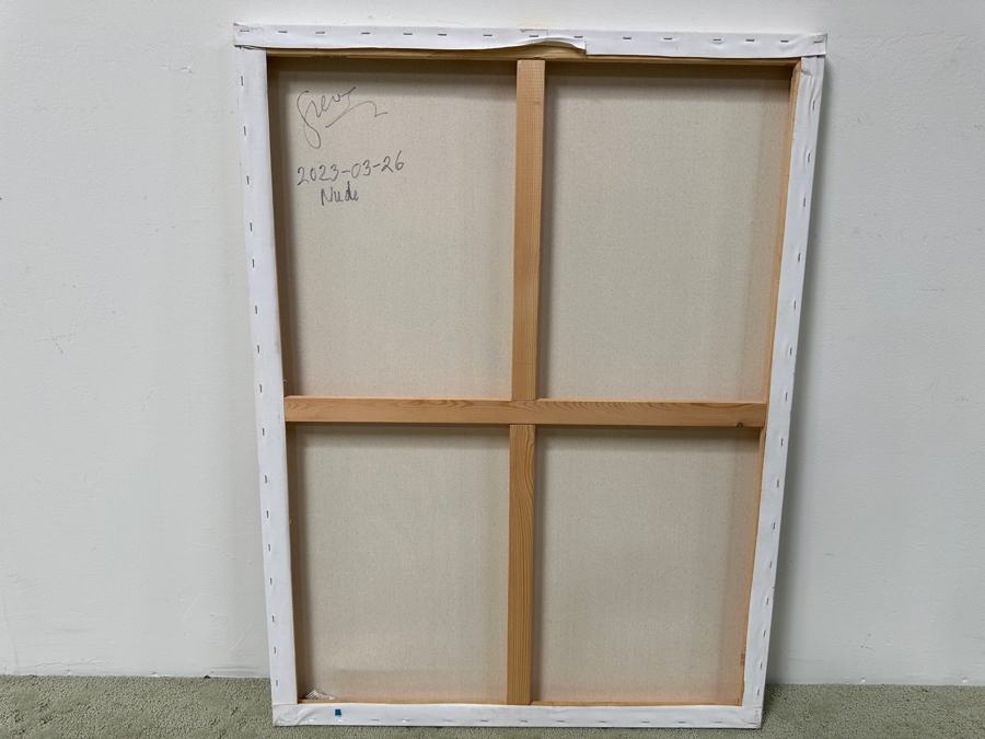 Gerrit Greve (1948-2024, Cardiff by the Sea, CA) Original Acrylic Abstract Painting On Canvas Titled 'Nude' Signed Lower Left And Verso Dated 2023 30' X 40' Estimate $1,200 - $1,500 [Photo 6]