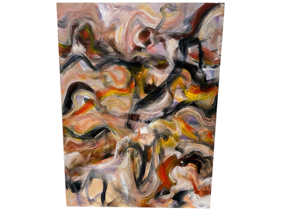 Gerrit Greve (1948-2024, Cardiff by the Sea, CA) Original Acrylic Abstract Painting On Canvas Titled 'Nude' Signed Lower Left And Verso Dated 2022 30' X 40' Estimate $1,200 - $1,500