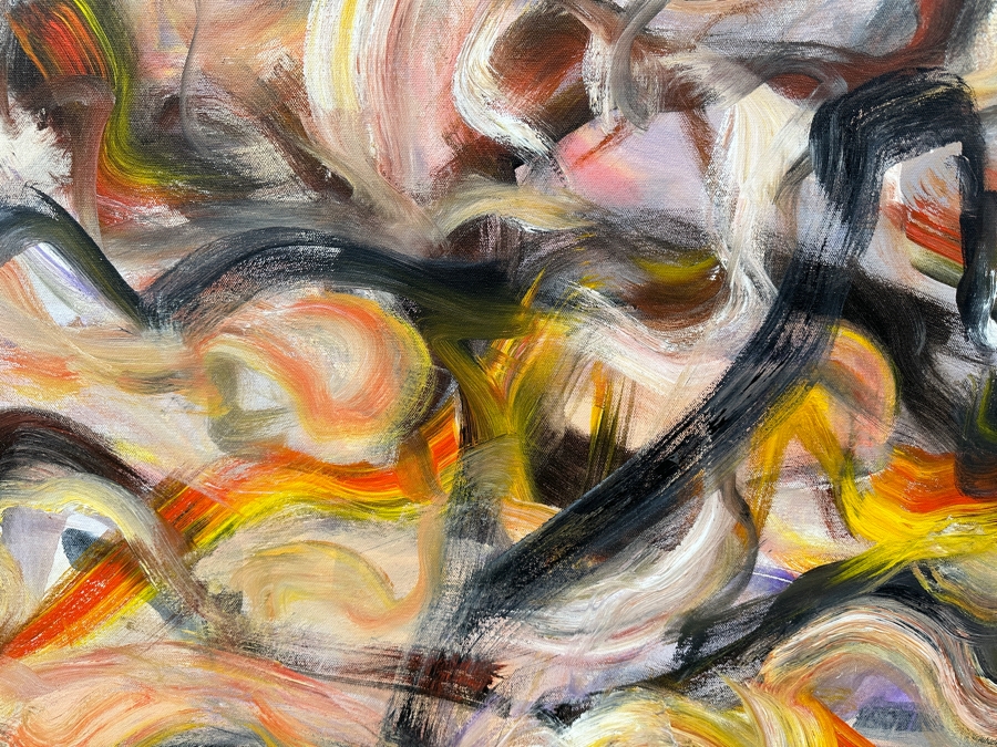 Gerrit Greve (1948-2024, Cardiff by the Sea, CA) Original Acrylic Abstract Painting On Canvas Titled 'Nude' Signed Lower Left And Verso Dated 2022 30' X 40' Estimate $1,200 - $1,500 [Photo 2]