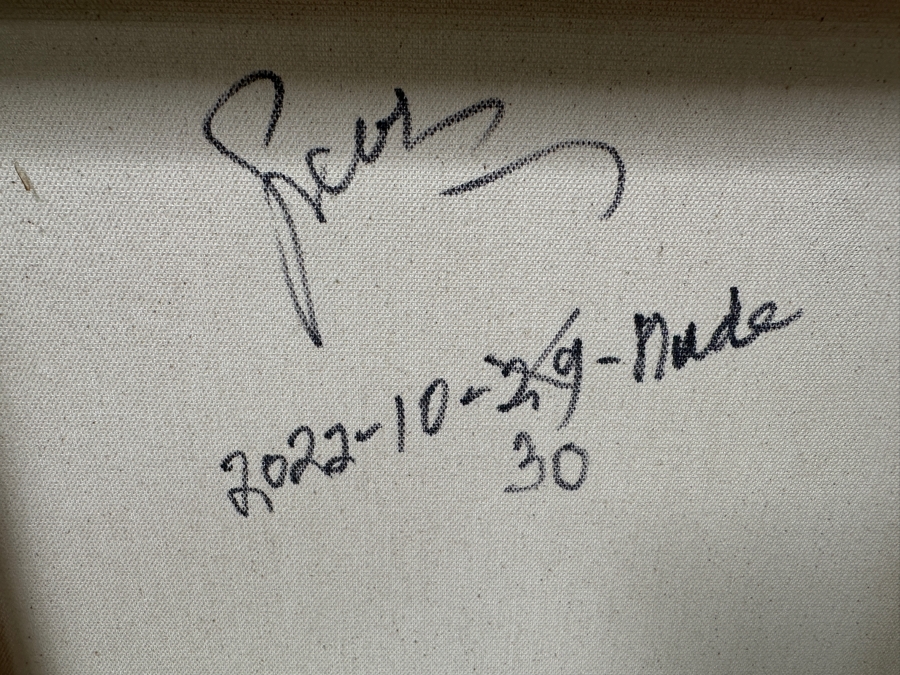 Gerrit Greve (1948-2024, Cardiff by the Sea, CA) Original Acrylic Abstract Painting On Canvas Titled 'Nude' Signed Lower Left And Verso Dated 2022 30' X 40' Estimate $1,200 - $1,500 [Photo 7]