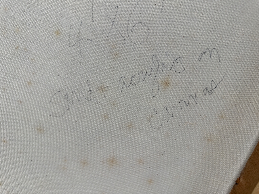 Gerrit Greve (1948-2024, Cardiff by the Sea, CA) Original Acrylic Mixed-Media Sand Diptych Painting On Canvas Titled 'Thanksgiving I' Signed Verso Dated 1995 48' X 72' Estimate $3,500 - $4,300 [Photo 8]