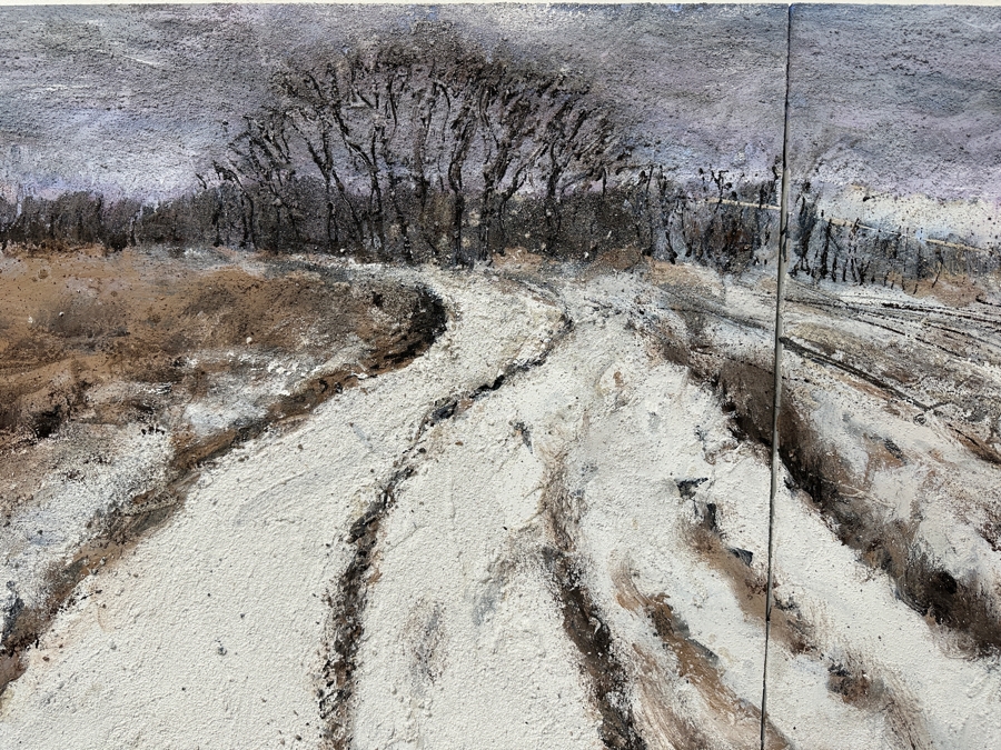 Gerrit Greve (1948-2024, Cardiff by the Sea, CA) Original Acrylic Mixed-Media Sand Diptych Painting On Canvas Titled 'Thanksgiving I' Signed Verso Dated 1995 48' X 72' Estimate $3,500 - $4,300 [Photo 2]