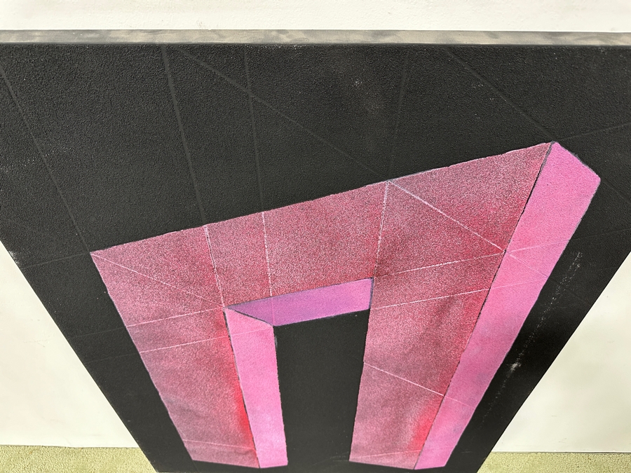 Gerrit Greve (1948-2024, Cardiff by the Sea, CA) Original Acrylic Mixed-Media Sand Painting On Canvas Titled 'Portal #1' Signed Verso Dated 1995 36' X 48' Estimate $1,700 - $2,200 [Photo 4]