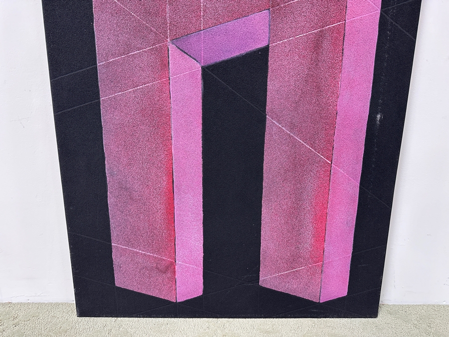 Gerrit Greve (1948-2024, Cardiff by the Sea, CA) Original Acrylic Mixed-Media Sand Painting On Canvas Titled 'Portal #1' Signed Verso Dated 1995 36' X 48' Estimate $1,700 - $2,200 [Photo 3]