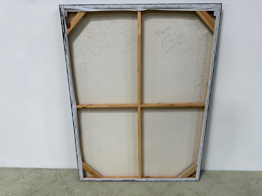 Gerrit Greve (1948-2024, Cardiff by the Sea, CA) Original Acrylic Mixed-Media Sand Painting On Canvas Titled 'Portal #1' Signed Verso Dated 1995 36' X 48' Estimate $1,700 - $2,200 [Photo 5]