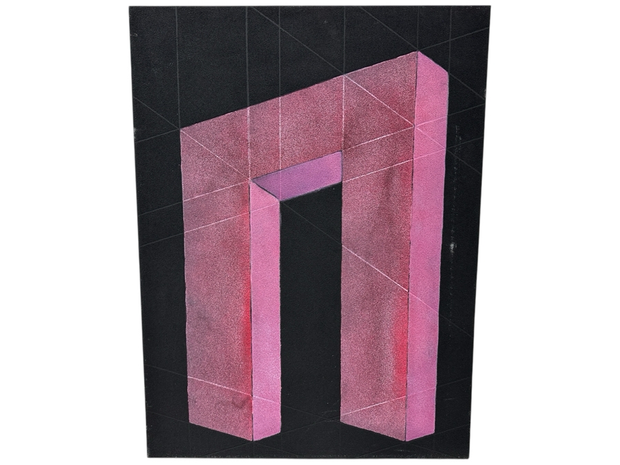 Gerrit Greve (1948-2024, Cardiff by the Sea, CA) Original Acrylic Mixed-Media Sand Painting On Canvas Titled 'Portal #1' Signed Verso Dated 1995 36' X 48' Estimate $1,700 - $2,200