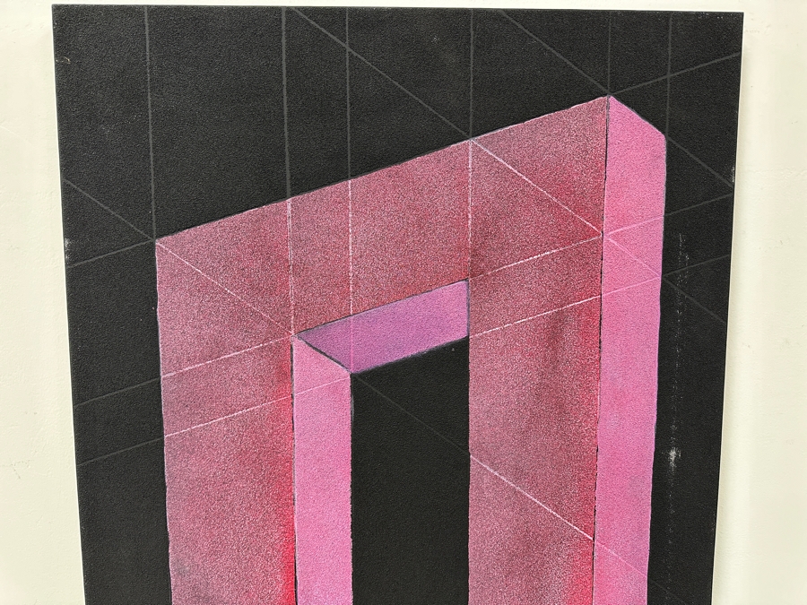 Gerrit Greve (1948-2024, Cardiff by the Sea, CA) Original Acrylic Mixed-Media Sand Painting On Canvas Titled 'Portal #1' Signed Verso Dated 1995 36' X 48' Estimate $1,700 - $2,200 [Photo 2]