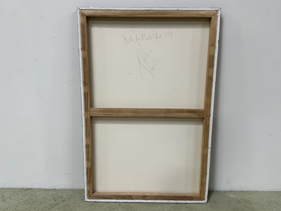 Gerrit Greve (1948-2024, Cardiff by the Sea, CA) Original Acrylic Mixed-Media Sand Painting On Canvas Titled 'Boat For Meditation 04' Signed Verso Dated 2005 24' X 36' Estimate $900 - $1,100 [Photo 4]