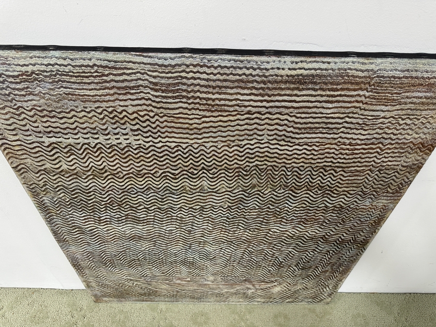 Gerrit Greve (1948-2024, Cardiff by the Sea, CA) Original Acrylic Mixed-Media Sand Painting On Canvas Titled 'Bronze Boat III' Signed Verso Dated 2005 36' X 40' Estimate $1,400 - $1,800 [Photo 3]