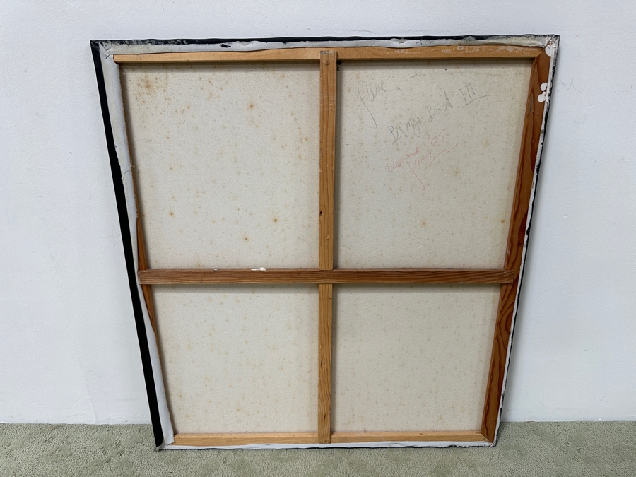 Gerrit Greve (1948-2024, Cardiff by the Sea, CA) Original Acrylic Mixed-Media Sand Painting On Canvas Titled 'Bronze Boat III' Signed Verso Dated 2005 36' X 40' Estimate $1,400 - $1,800 [Photo 4]