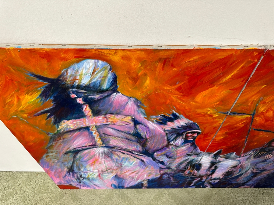 Gerrit Greve (1948-2024, Cardiff by the Sea, CA) Original Acrylic Diptych Painting On Canvas Titled 'Four Americans' Signed Lower Right Verso 60' X 40' Estimate $2,400 - $3,000 [Photo 7]