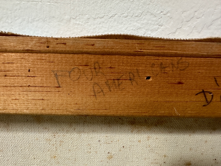 Gerrit Greve (1948-2024, Cardiff by the Sea, CA) Original Acrylic Diptych Painting On Canvas Titled 'Four Americans' Signed Lower Right Verso 60' X 40' Estimate $2,400 - $3,000 [Photo 10]