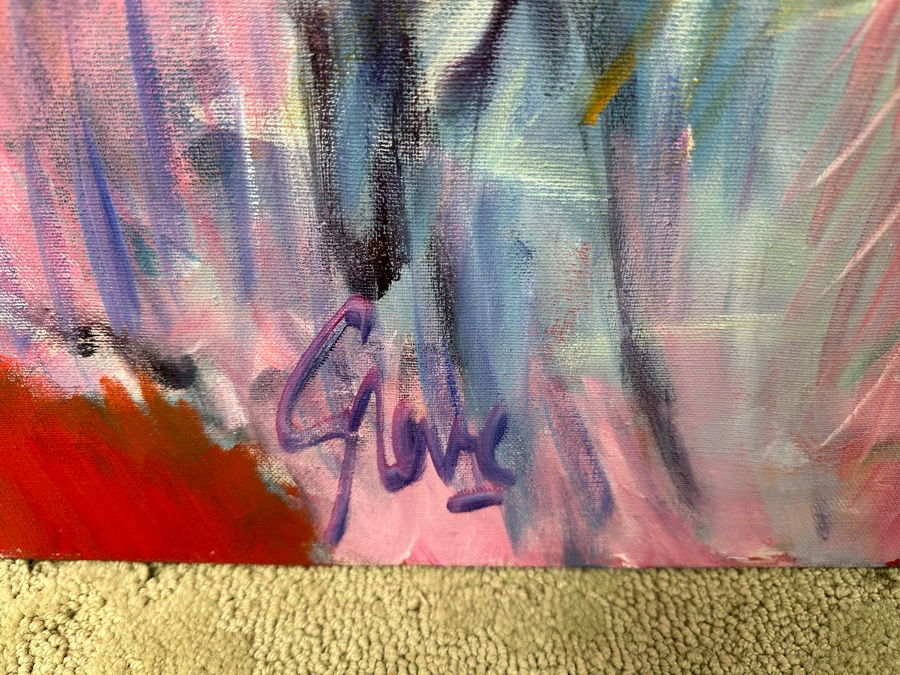 Gerrit Greve (1948-2024, Cardiff by the Sea, CA) Original Acrylic Diptych Painting On Canvas Titled 'Four Americans' Signed Lower Right Verso 60' X 40' Estimate $2,400 - $3,000 [Photo 6]