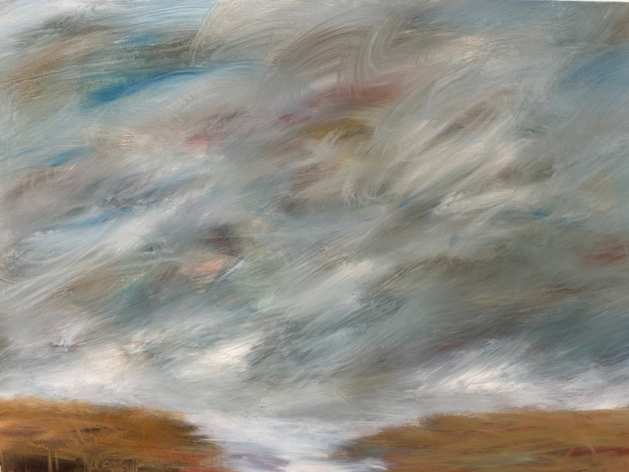 Gerrit Greve (1948-2024, Cardiff by the Sea, CA) Original Acrylic Painting On Canvas Titled 'Mindscape 014' Signed Verso 48' X 36' Estimate $1,700 - $2,200 [Photo 3]