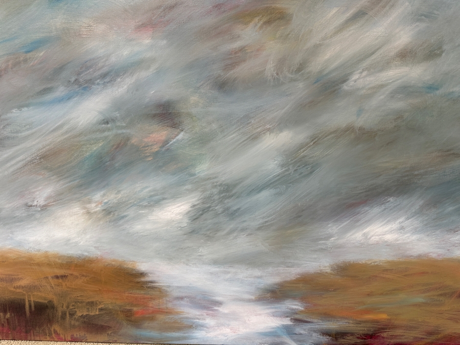 Gerrit Greve (1948-2024, Cardiff by the Sea, CA) Original Acrylic Painting On Canvas Titled 'Mindscape 014' Signed Verso 48' X 36' Estimate $1,700 - $2,200 [Photo 2]
