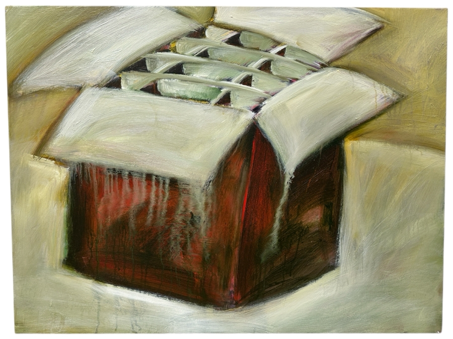 Gerrit Greve (1948-2024, Cardiff by the Sea, CA) Original Acrylic Painting On Canvas Titled 'Box 003' Signed Verso Dated 2004 40' X 30' Estimate $1,200 - $1,500