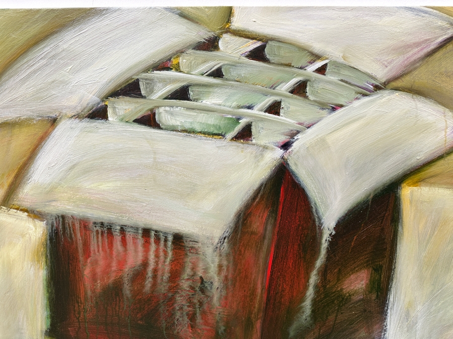 Gerrit Greve (1948-2024, Cardiff by the Sea, CA) Original Acrylic Painting On Canvas Titled 'Box 003' Signed Verso Dated 2004 40' X 30' Estimate $1,200 - $1,500 [Photo 3]