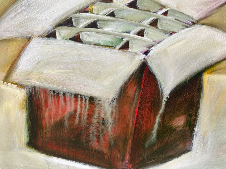 Gerrit Greve (1948-2024, Cardiff by the Sea, CA) Original Acrylic Painting On Canvas Titled 'Box 003' Signed Verso Dated 2004 40' X 30' Estimate $1,200 - $1,500 [Photo 2]