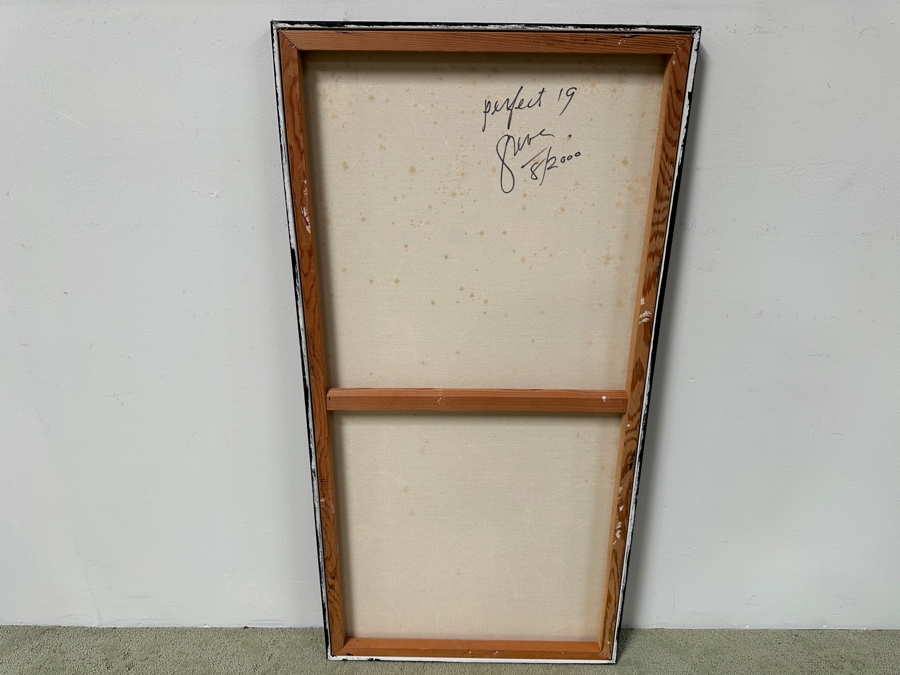 Gerrit Greve (1948-2024, Cardiff by the Sea, CA) Original Acrylic Mixed-Media Sand Painting On Canvas Titled 'Perfect 19' Signed Verso Dated 2000 24' X 48' Estimate $1,200 - $1,400 [Photo 8]