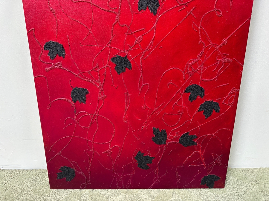 Gerrit Greve (1948-2024, Cardiff by the Sea, CA) Original Acrylic Mixed-Media Sand Painting On Canvas Titled 'Perfect 19' Signed Verso Dated 2000 24' X 48' Estimate $1,200 - $1,400 [Photo 5]