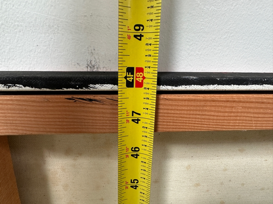 Gerrit Greve (1948-2024, Cardiff by the Sea, CA) Original Acrylic Mixed-Media Sand Painting On Canvas Titled 'Perfect 19' Signed Verso Dated 2000 24' X 48' Estimate $1,200 - $1,400 [Photo 11]