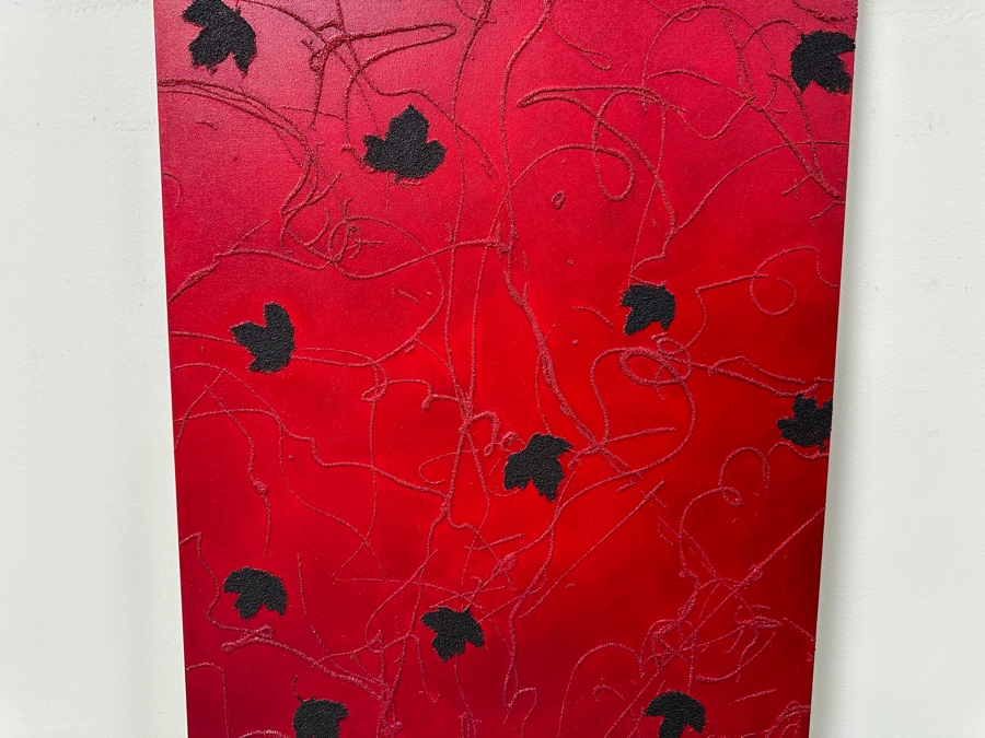 Gerrit Greve (1948-2024, Cardiff by the Sea, CA) Original Acrylic Mixed-Media Sand Painting On Canvas Titled 'Perfect 19' Signed Verso Dated 2000 24' X 48' Estimate $1,200 - $1,400 [Photo 4]