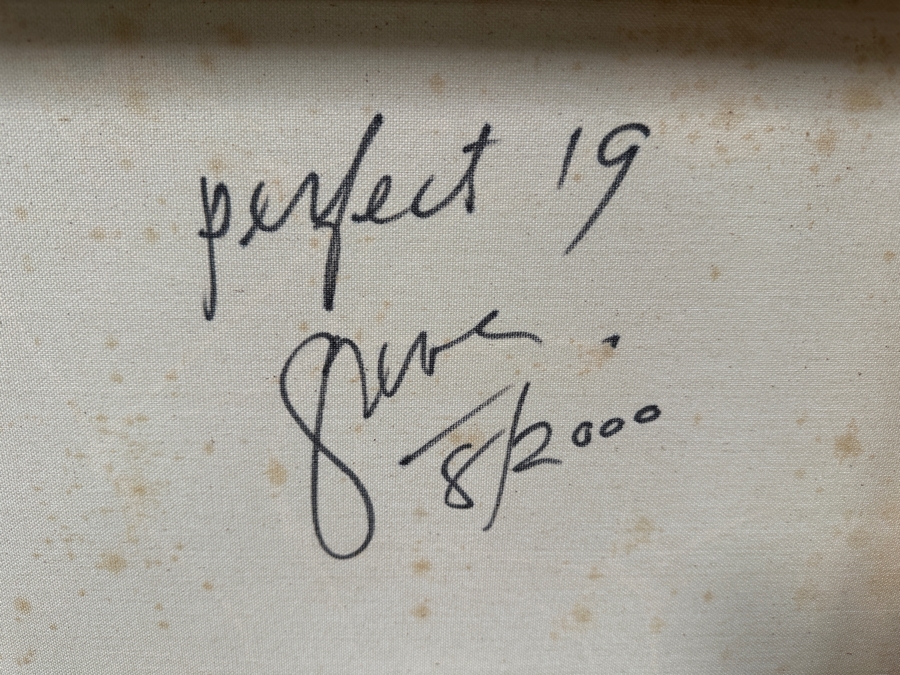 Gerrit Greve (1948-2024, Cardiff by the Sea, CA) Original Acrylic Mixed-Media Sand Painting On Canvas Titled 'Perfect 19' Signed Verso Dated 2000 24' X 48' Estimate $1,200 - $1,400 [Photo 9]