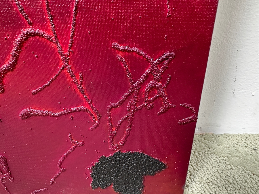 Gerrit Greve (1948-2024, Cardiff by the Sea, CA) Original Acrylic Mixed-Media Sand Painting On Canvas Titled 'Perfect 19' Signed Verso Dated 2000 24' X 48' Estimate $1,200 - $1,400 [Photo 6]