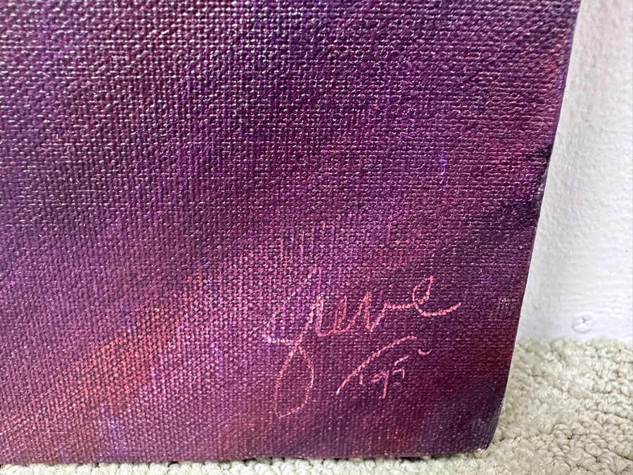 Gerrit Greve (1948-2024, Cardiff by the Sea, CA) Original Acrylic Painting On Canvas Titled 'No. 2' Signed Lower Right And Verso Dated 1995 48' X 30' Estimate $1,400 - $1,800	 [Photo 4]