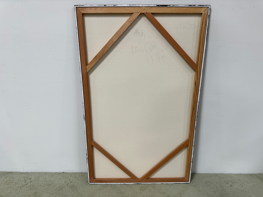 Gerrit Greve (1948-2024, Cardiff by the Sea, CA) Original Acrylic Painting On Canvas Titled 'No. 2' Signed Lower Right And Verso Dated 1995 48' X 30' Estimate $1,400 - $1,800	 [Photo 7]