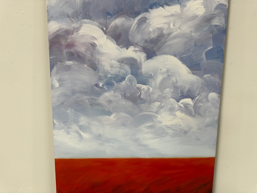 Gerrit Greve (1948-2024, Cardiff by the Sea, CA) Original Acrylic Painting On Canvas Titled 'No. 76' Signed Verso Dated 1996 48' X 30' Estimate $1,400 - $1,800 [Photo 2]