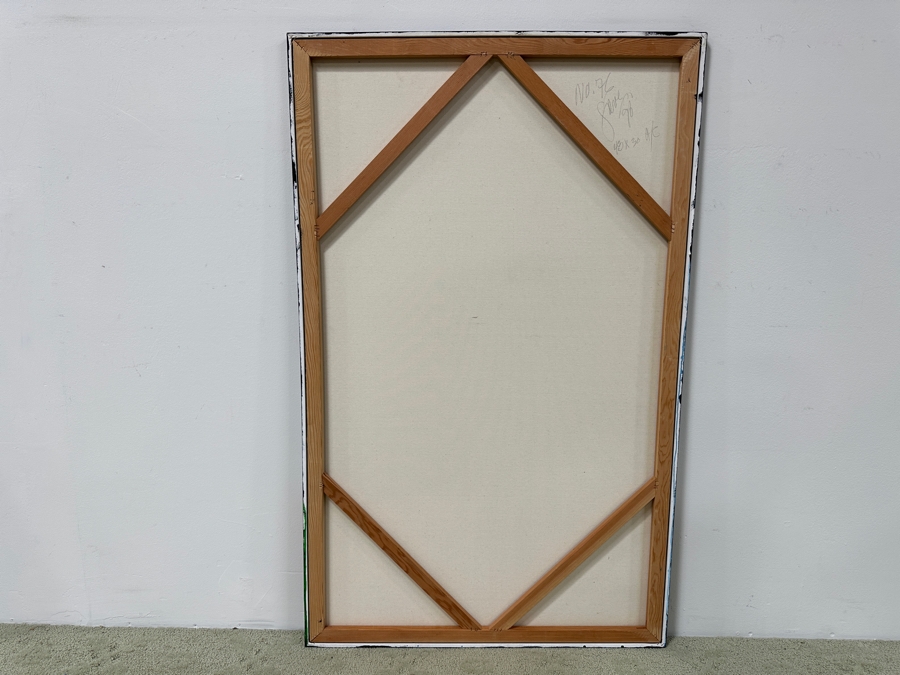 Gerrit Greve (1948-2024, Cardiff by the Sea, CA) Original Acrylic Painting On Canvas Titled 'No. 76' Signed Verso Dated 1996 48' X 30' Estimate $1,400 - $1,800 [Photo 5]