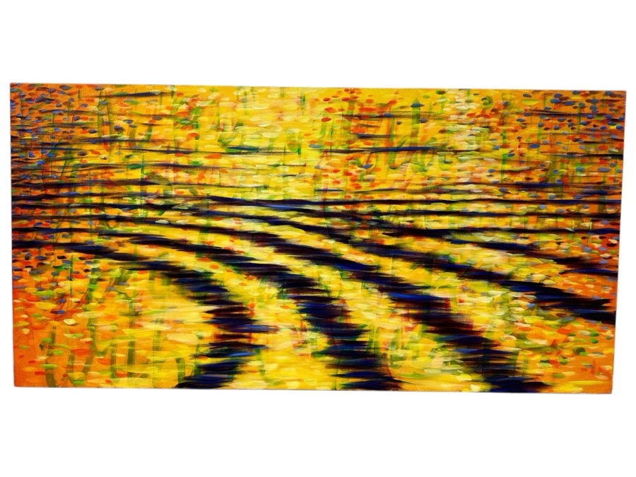 Gerrit Greve (1948-2024, Cardiff by the Sea, CA) Original Acrylic Painting On Canvas Titled 'You Have The Power To Be Calm Within Yourself' Signed Verso Dated 2019 48' X 24' Estimate $1,200 - $1,400