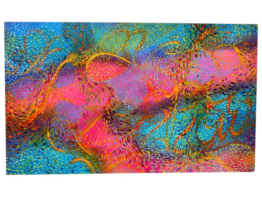 Gerrit Greve (1948-2024, Cardiff by the Sea, CA) Original Acrylic Painting On Canvas Titled 'Underwater' Signed Verso Dated 2020 60' X 36' Estimate $2,200 - $2,700