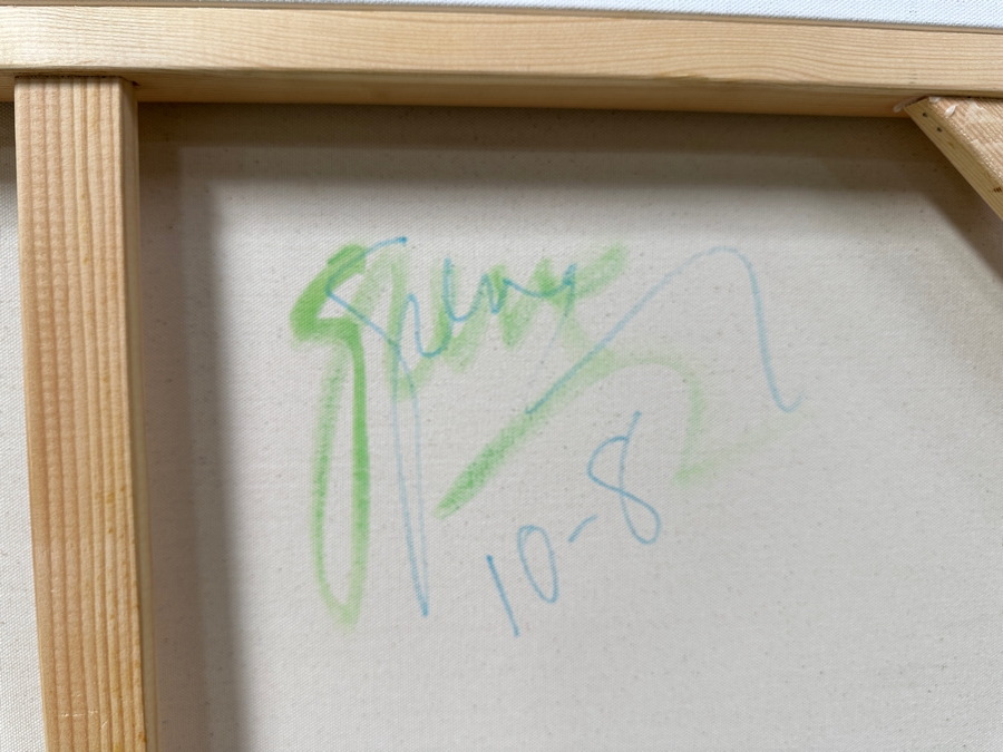 Gerrit Greve (1948-2024, Cardiff by the Sea, CA) Original Acrylic Painting On Canvas Titled 'Underwater' Signed Verso Dated 2020 60' X 36' Estimate $2,200 - $2,700 [Photo 8]