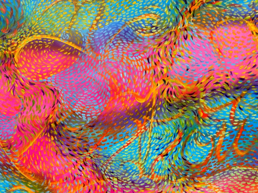 Gerrit Greve (1948-2024, Cardiff by the Sea, CA) Original Acrylic Painting On Canvas Titled 'Underwater' Signed Verso Dated 2020 60' X 36' Estimate $2,200 - $2,700 [Photo 3]