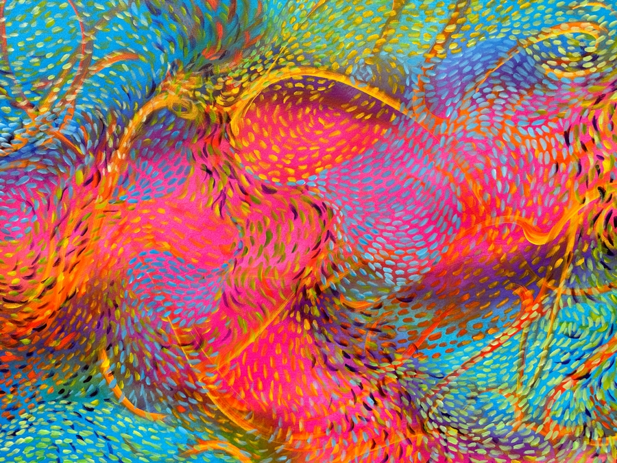 Gerrit Greve (1948-2024, Cardiff by the Sea, CA) Original Acrylic Painting On Canvas Titled 'Underwater' Signed Verso Dated 2020 60' X 36' Estimate $2,200 - $2,700 [Photo 2]