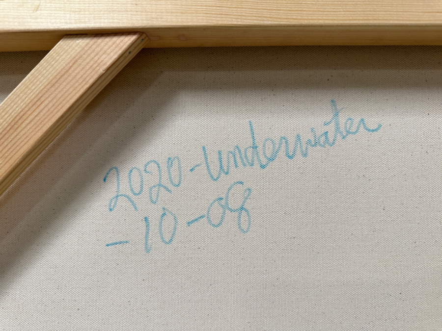 Gerrit Greve (1948-2024, Cardiff by the Sea, CA) Original Acrylic Painting On Canvas Titled 'Underwater' Signed Verso Dated 2020 60' X 36' Estimate $2,200 - $2,700 [Photo 7]
