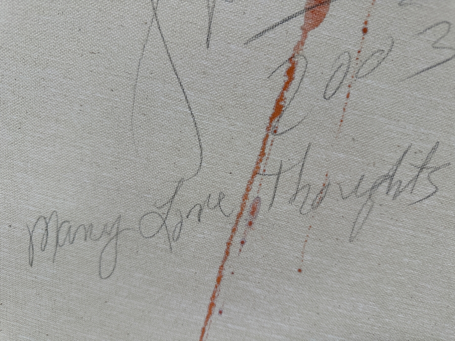 Gerrit Greve (1948-2024, Cardiff by the Sea, CA) Original Acrylic Painting On Canvas Titled 'Many Love Thoughts' Signed Lower Right And Verso Dated 2003 36' X 36' Estimate $1,300 - $1,600 [Photo 8]