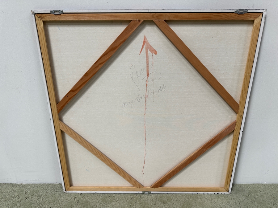 Gerrit Greve (1948-2024, Cardiff by the Sea, CA) Original Acrylic Painting On Canvas Titled 'Many Love Thoughts' Signed Lower Right And Verso Dated 2003 36' X 36' Estimate $1,300 - $1,600 [Photo 6]