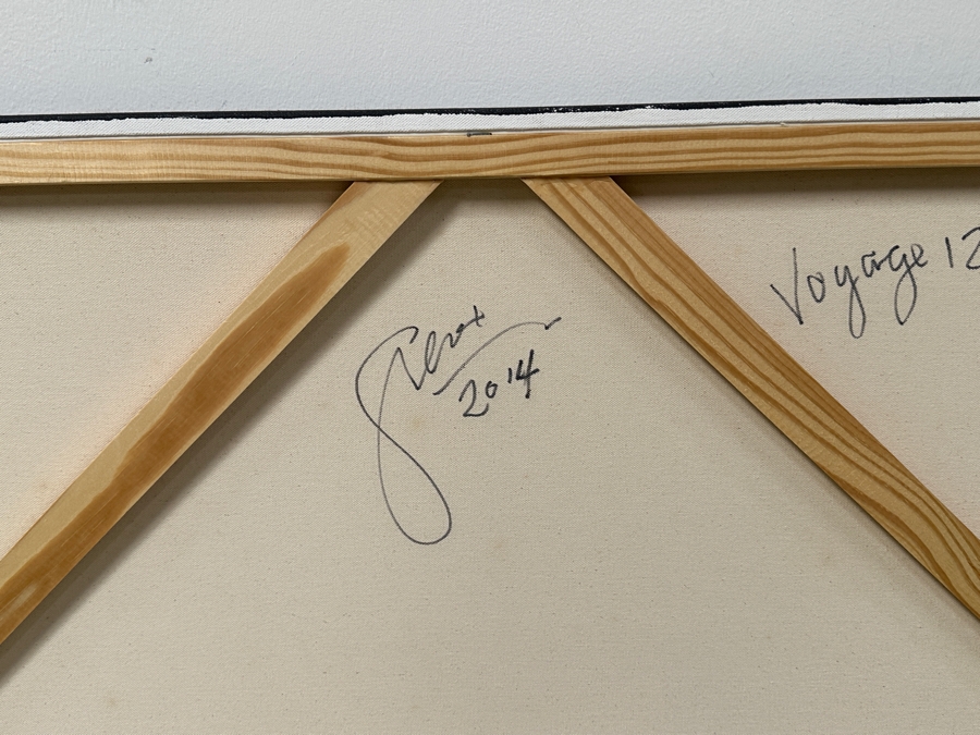 Gerrit Greve (1948-2024, Cardiff by the Sea, CA) Original Acrylic Painting On Canvas Titled 'Voyage 127' Signed Verso Dated 2014 36' X 36' Estimate $1,300 - $1,600 [Photo 5]