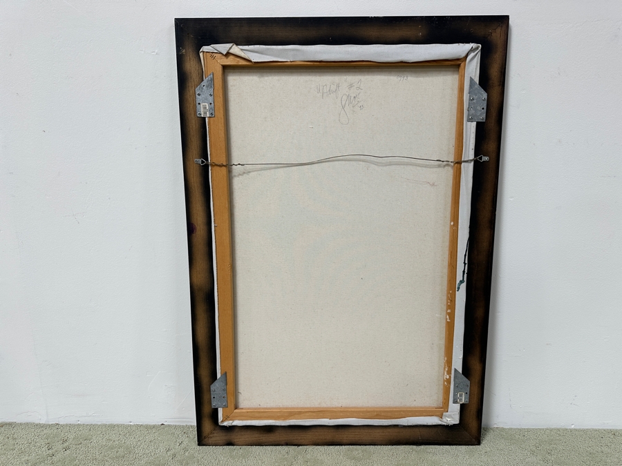 Gerrit Greve (1948-2024, Cardiff by the Sea, CA) Original Acrylic Painting On Canvas Titled 'Adrift #2' Signed Lower Right and Verso Dated 1993 Measures 24' X 36' With Handmade Matching Frame 28.5' X 40.5' Estimate $1,300 - $1,600 [Photo 14]