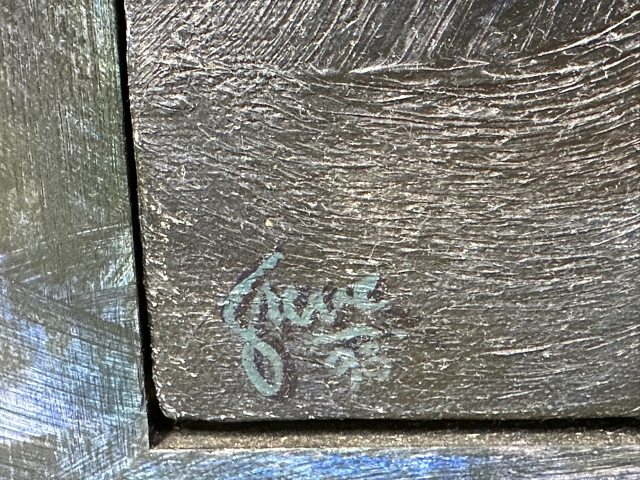 Gerrit Greve (1948-2024, Cardiff by the Sea, CA) Original Acrylic Painting On Canvas Titled 'Adrift #2' Signed Lower Right and Verso Dated 1993 Measures 24' X 36' With Handmade Matching Frame 28.5' X 40.5' Estimate $1,300 - $1,600 [Photo 10]