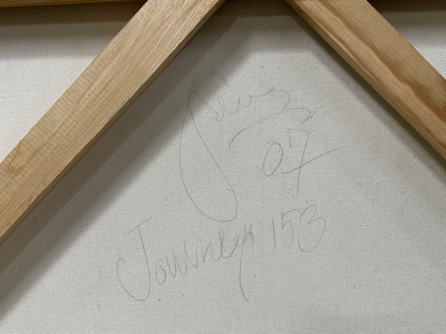 Gerrit Greve (1948-2024, Cardiff by the Sea, CA) Original Acrylic Painting On Canvas Titled 'Journey 153' Signed Verso Dated 2007 36' X 36' Estimate $1,300 - $1,600 [Photo 6]