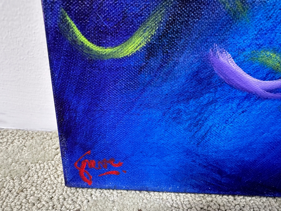 Gerrit Greve (1948-2024, Cardiff by the Sea, CA) Original Acrylic Painting On Canvas Titled 'Wonderment 32' Signed Verso Dated 2017/2018 36' X 24' Estimate $900 - $1,100 [Photo 3]