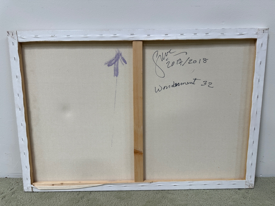 Gerrit Greve (1948-2024, Cardiff by the Sea, CA) Original Acrylic Painting On Canvas Titled 'Wonderment 32' Signed Verso Dated 2017/2018 36' X 24' Estimate $900 - $1,100 [Photo 5]