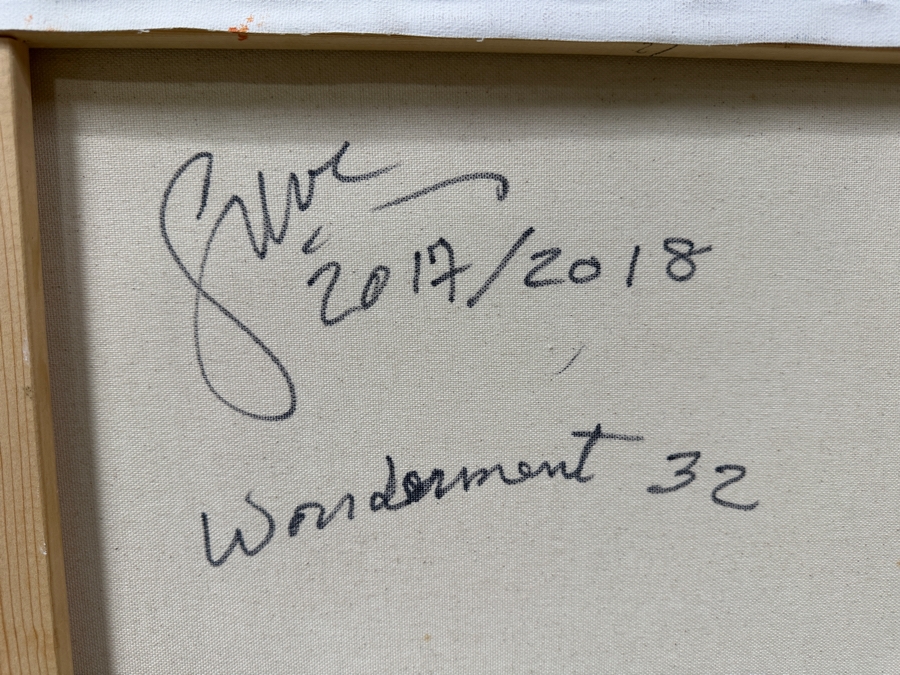 Gerrit Greve (1948-2024, Cardiff by the Sea, CA) Original Acrylic Painting On Canvas Titled 'Wonderment 32' Signed Verso Dated 2017/2018 36' X 24' Estimate $900 - $1,100 [Photo 6]