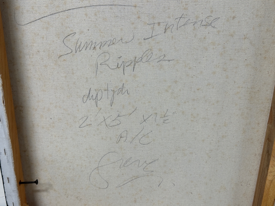 Gerrit Greve (1948-2024, Cardiff by the Sea, CA) Original Acrylic Diptych Painting On Canvas Titled 'Summer Intense Ripples' Signed Verso 60' X 24' Estimate $2,000 - $2,600 [Photo 7]