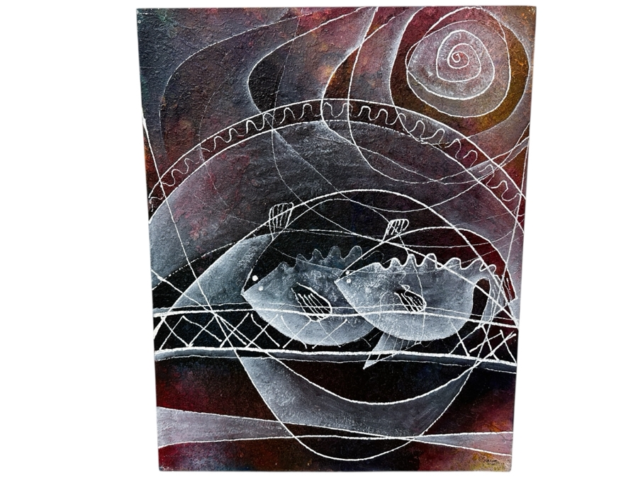 Gerrit Greve (1948-2024, Cardiff by the Sea, CA) Original Acrylic Abstract Painting On Canvas Untitled Signed Lower Right 24' X 30' Estimate $700 - $900