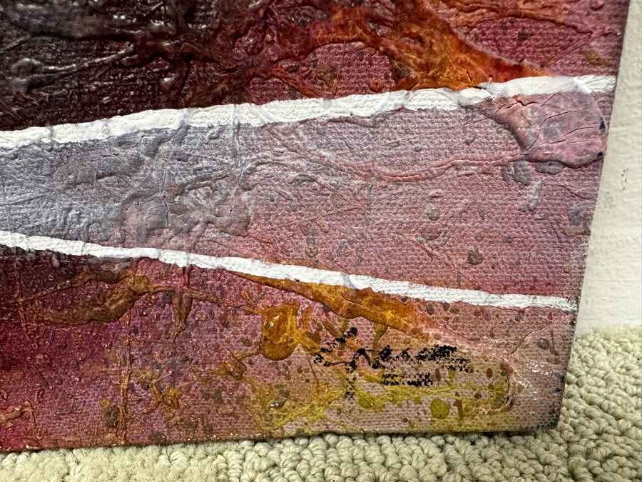 Gerrit Greve (1948-2024, Cardiff by the Sea, CA) Original Acrylic Abstract Painting On Canvas Untitled Signed Lower Right 24' X 30' Estimate $700 - $900 [Photo 5]